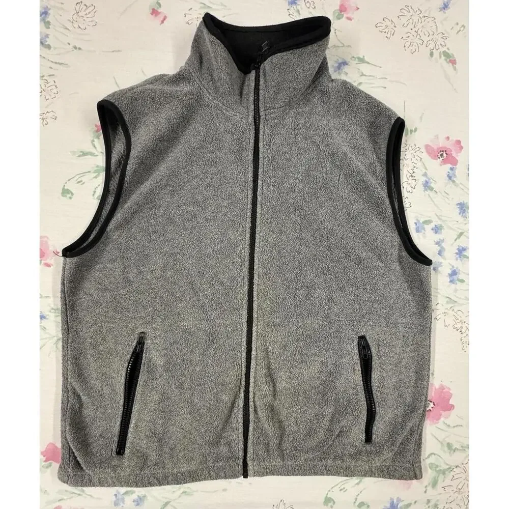 Timberline Colorado Fleece Vest Mens Large USA Made Gray Full Zip Outdoor