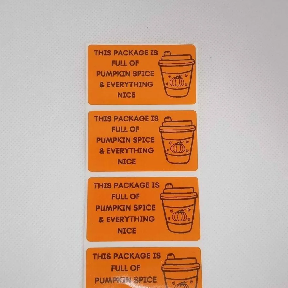 💙100 Pumpkin Spice- Shipping Labels Thermal Packaging Stickers 2.25