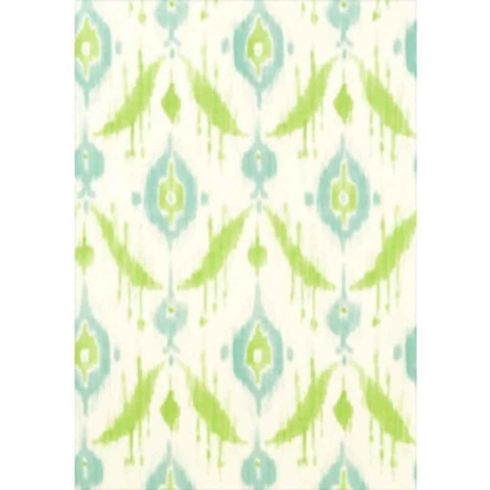 THIBAUT Island Ikat Green White Blue Wallpaper Double Roll NEW IN PACKAGING