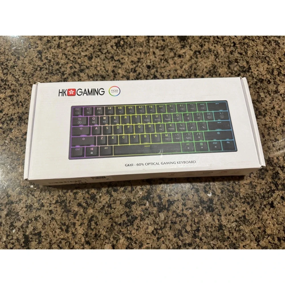 HK Gaming GK61 60% Optical Gaming Keyboard RGB Backlit Hot Swappable‎