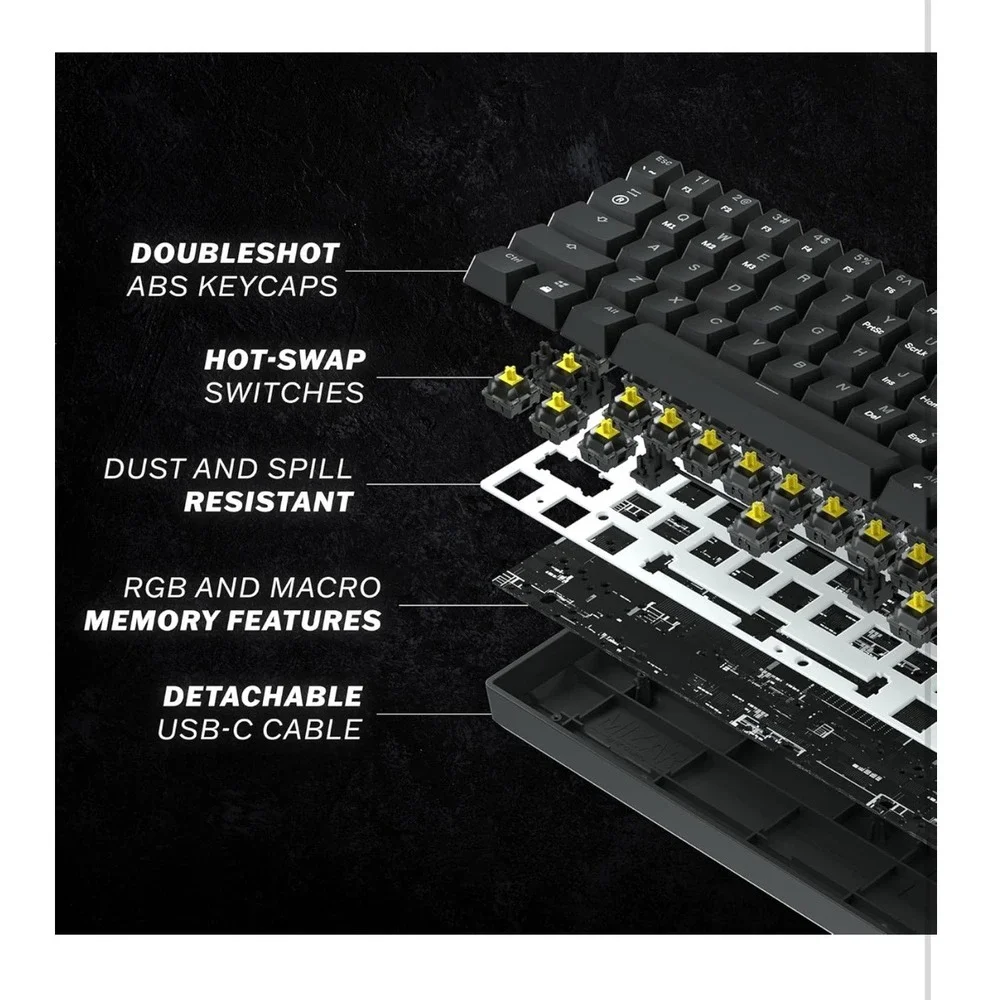 HK Gaming GK61 60% Optical Gaming Keyboard RGB Backlit Hot Swappable‎