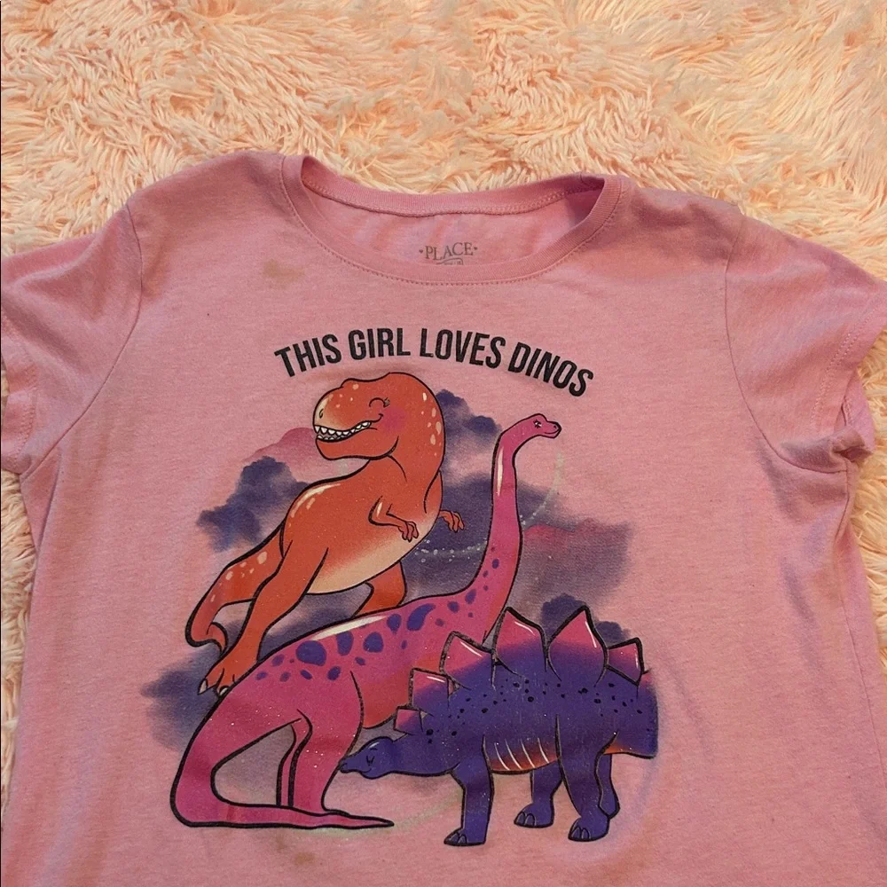 The Children's Place Pink Dino Graphic Tee