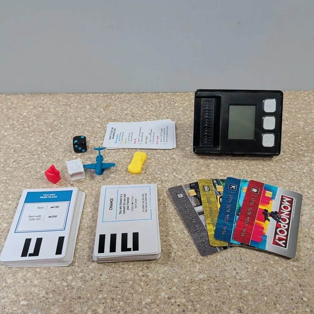 Monopoly Super Electronic Banking Unit, Bank Cards, Chance, Property, Game Piece