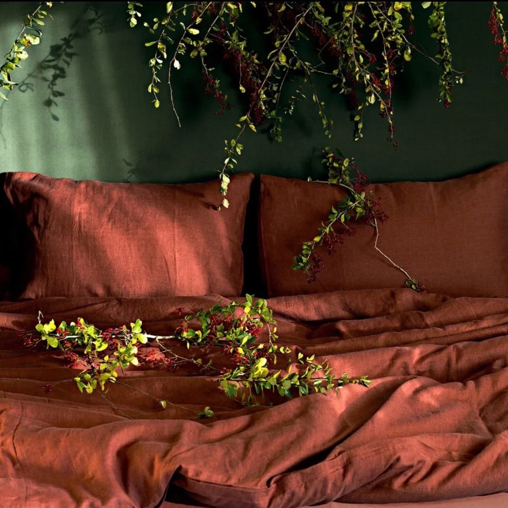 100% EUROPEAN LINEN TERRACOTTA DUVET