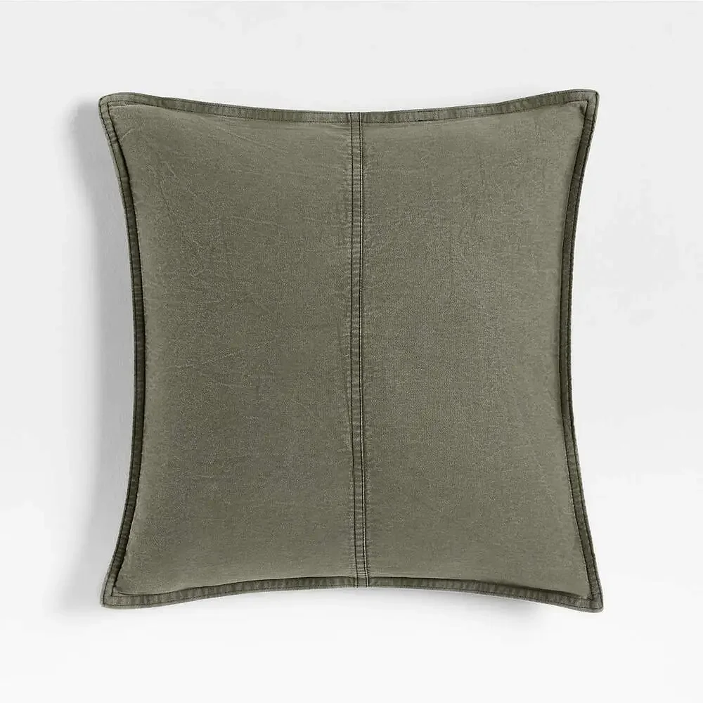 Crate&Barrel Green Pillow Cover – Cotton Denim – 2 Available – NWOT