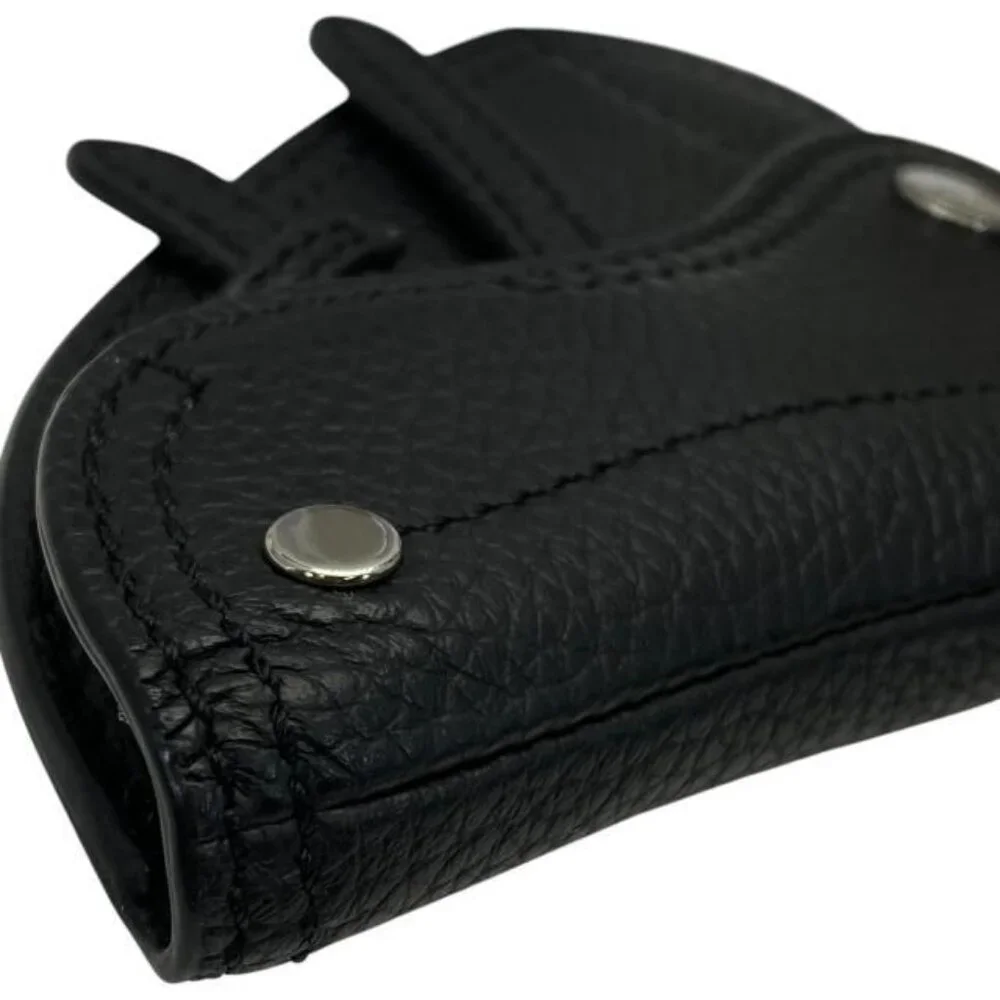 Christian Dior Saddle Pouch Mini Accessories Coin Case Fold Logo Leather Black