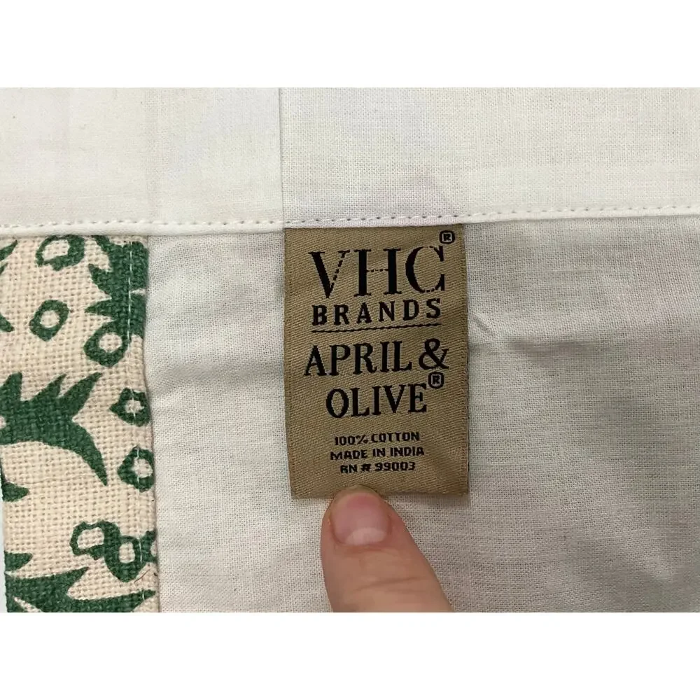 April & Olive Axminster Cotton Valance Floral Tailored Window 72X16 Machine Wash