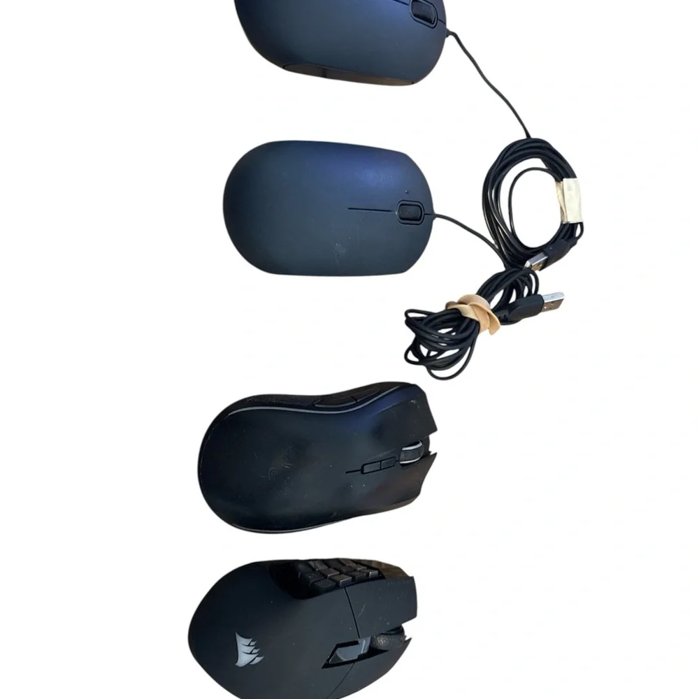 Black Wired Computer Mice - Set of 4