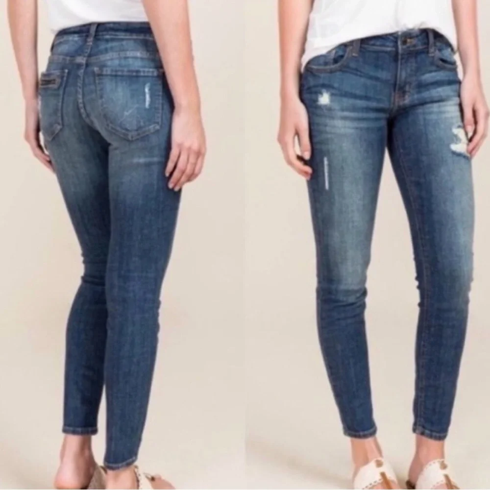 Eunina Ava Low Rise Zipper Skinny Ankle Jeans