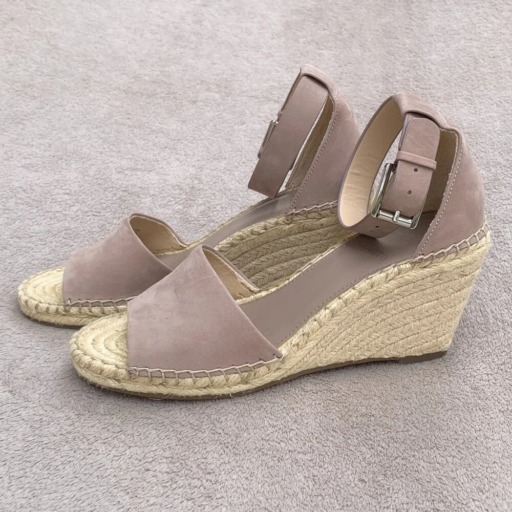 Vince Camuto Leera Genuine Leather Platform Wedge Sz 8.5