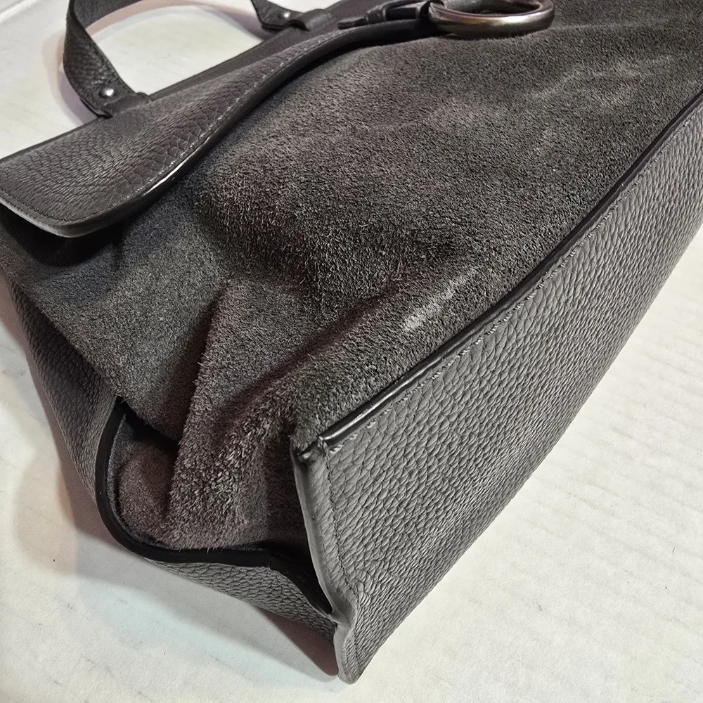 Rebecca Minkoff Medium Keith Grey Leather & Suede Messenger Satchel