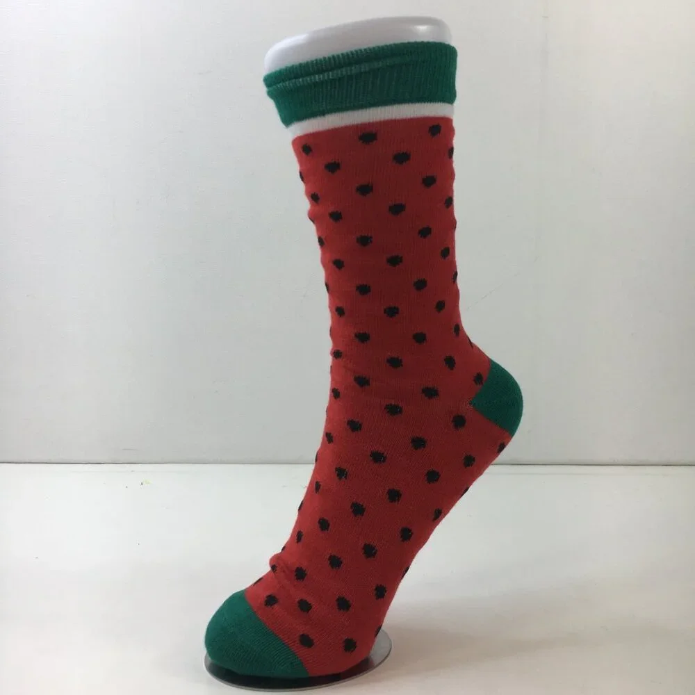 Your Missing Sock Unisex Watermelon-Themed Fun Novelty Crew Socks Green Red
