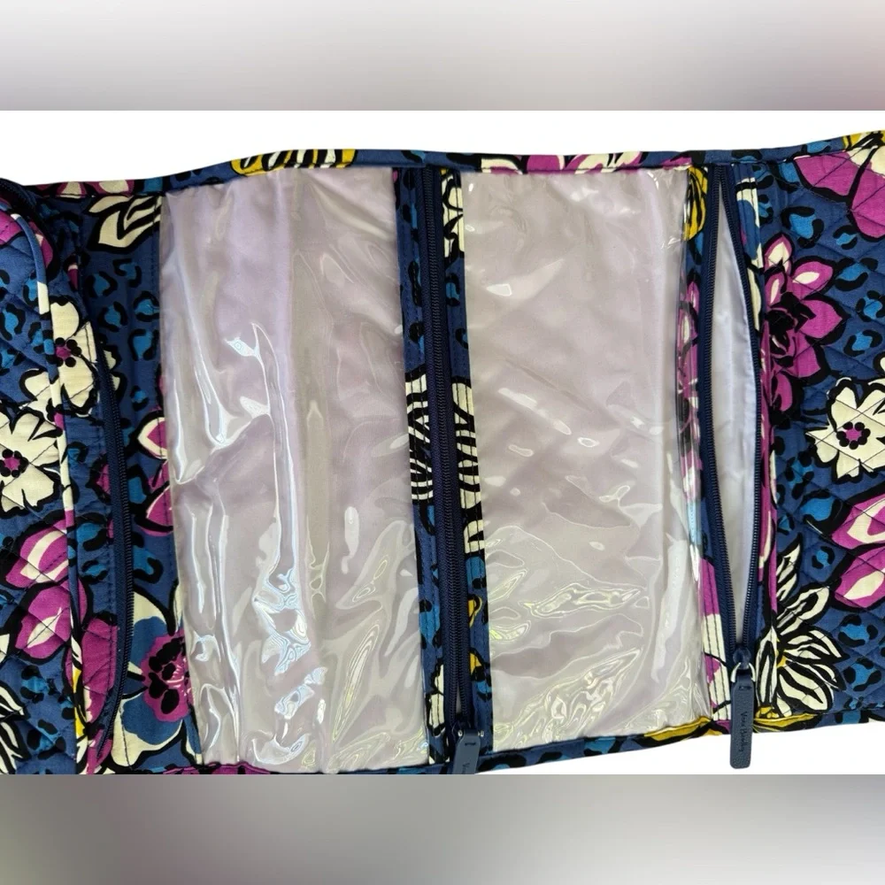 Vera Bradley Blue and Purple Floral Makeup Organizer