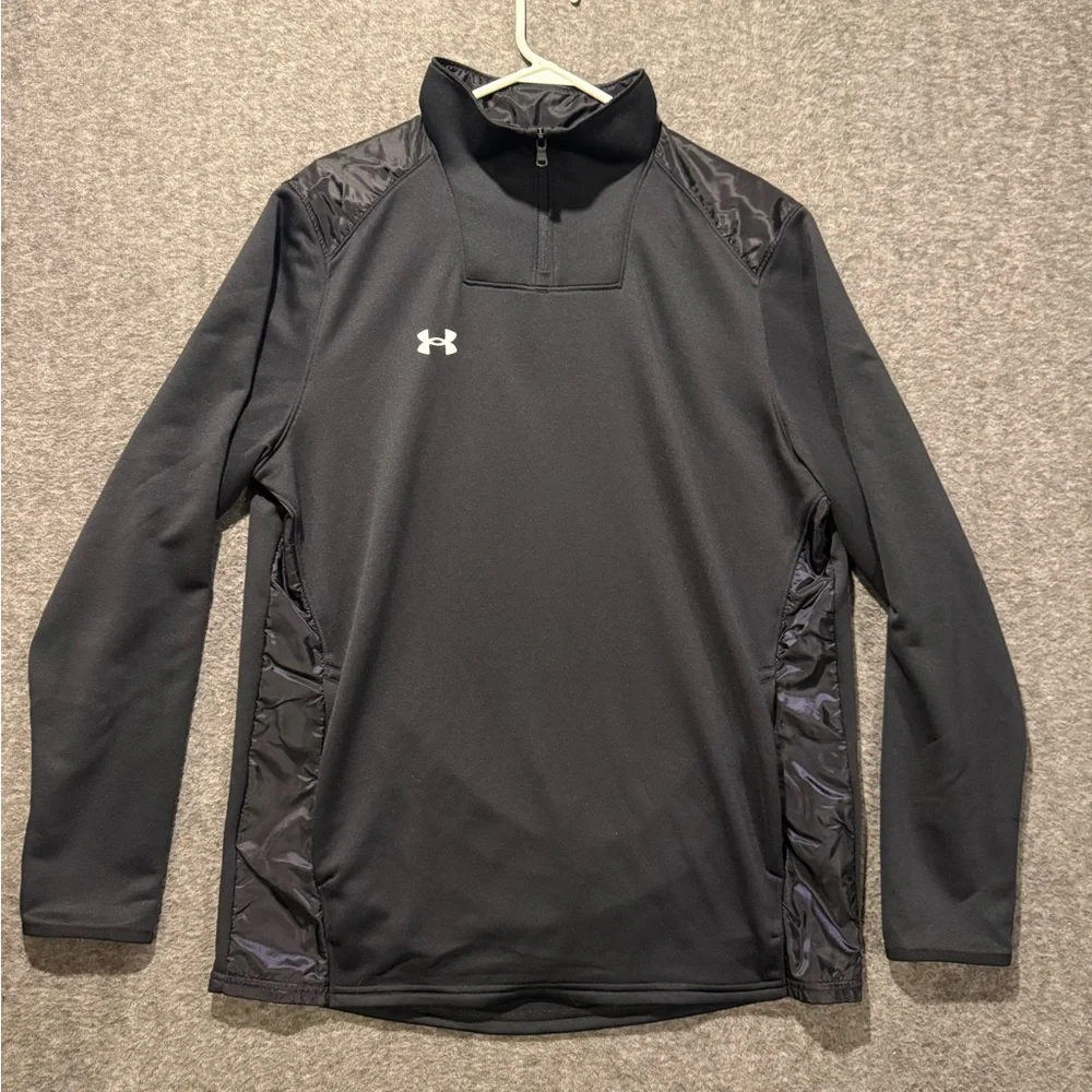 Under Armour Command Pullover Jacket Mens XL Black 1/4 Zip Performance Mock Neck