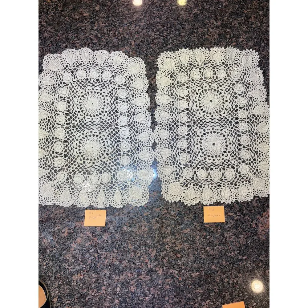 Vintage Handmade Lace Doily Rectangle 17