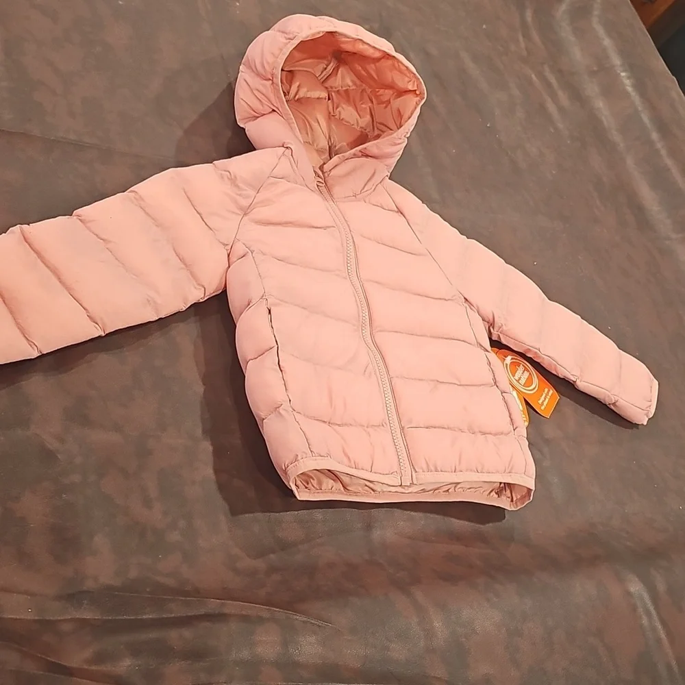 V Toddler Girls Puffer Jacket - Peach 3T NWT