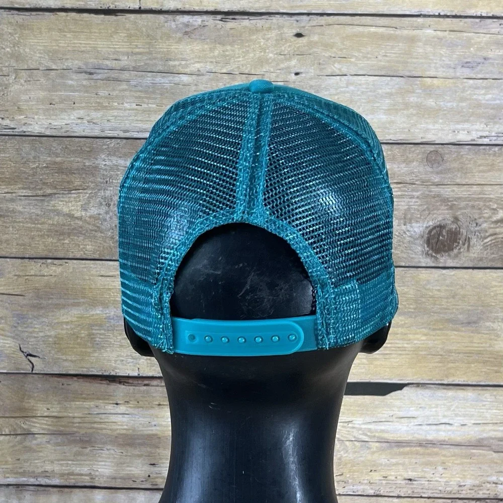 Hans Hedemann Surf School Trucker Hat Teal Blue Mesh Snapback Nissun Cap Vintage