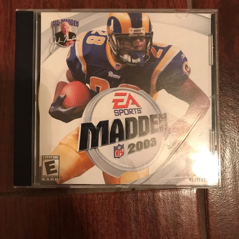 EA Sports Madden 2003 Video Game Case — Blue & Yellow Cover