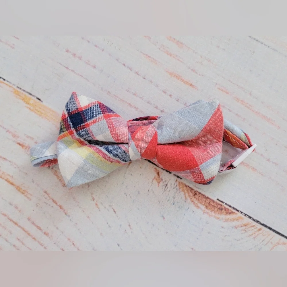 Trendy Ties Seaside Madras Plaid Kids Bow Tie
