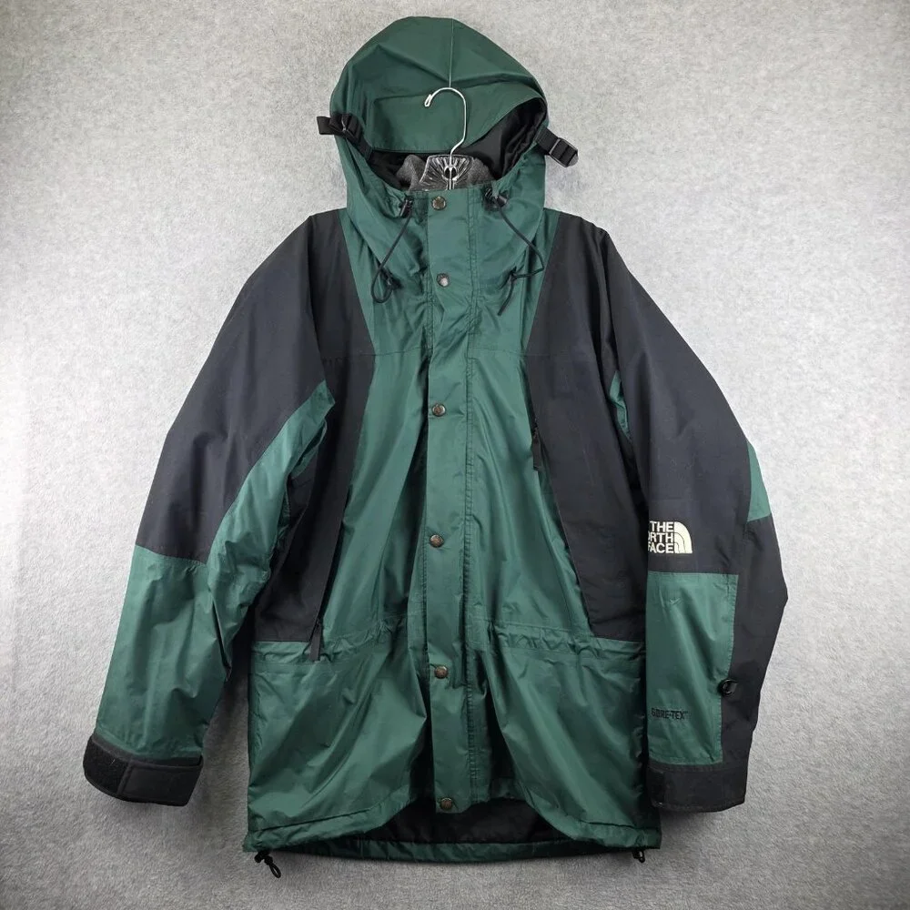The North Face Parka Jacket Mens M Green Black Gore-Tex Insulated Hooded Lined