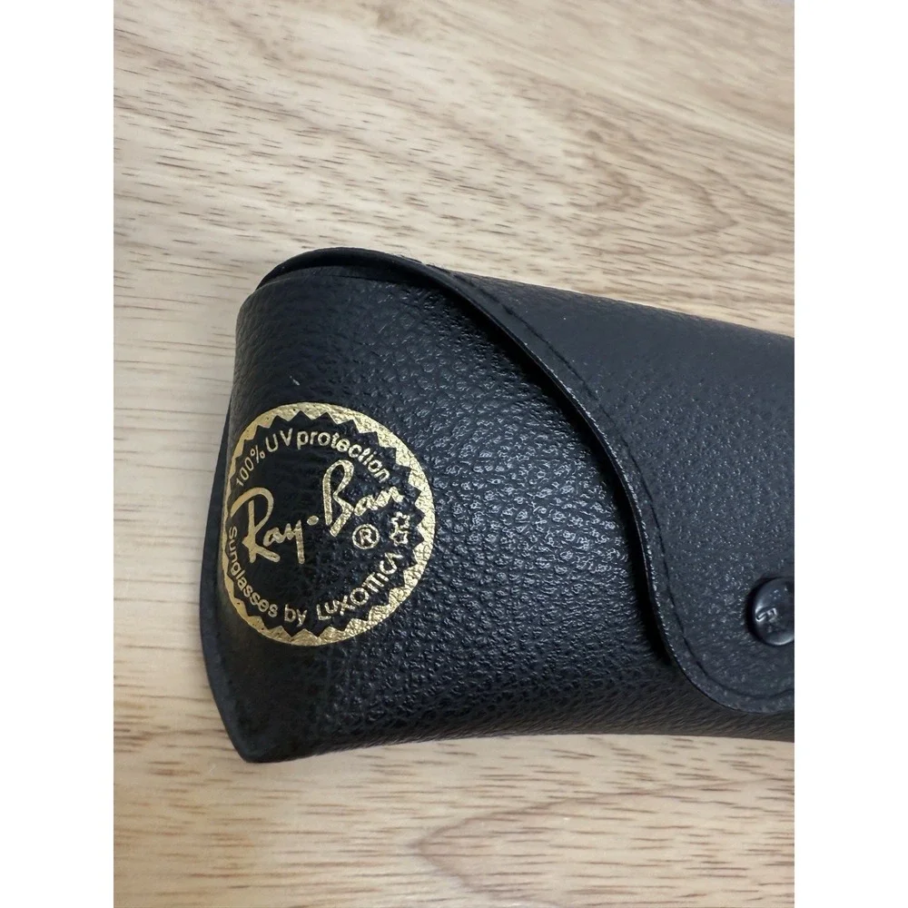 Ray Ban‎ Sunglasses Case Black Snap Hard Side Felt Lined Glasses Logo #38