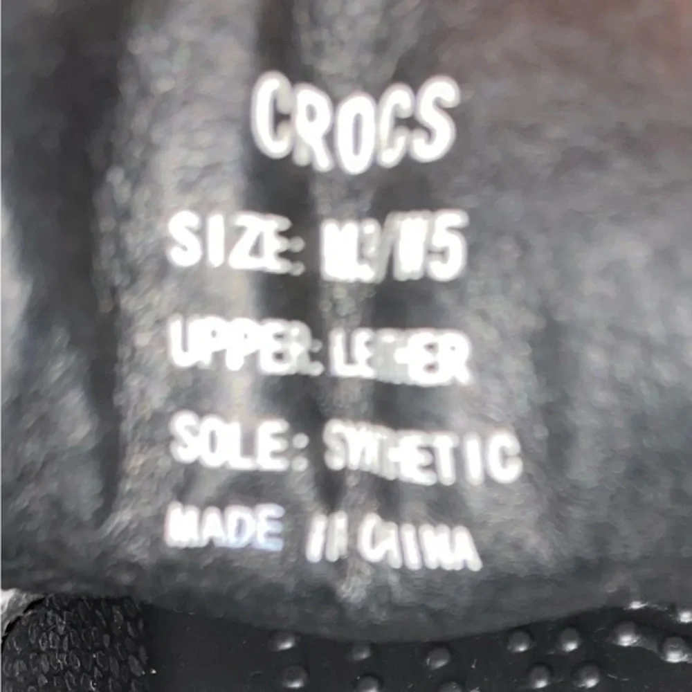 Crocs Axle Lace Up Black on Black Men’s 3 Women’s 5 Leather Upper Duck‎ Shoes