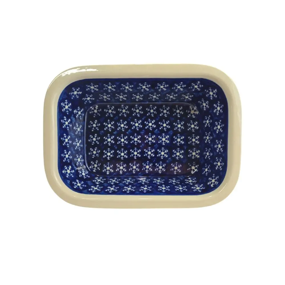 Boleslawiec Polish Pottery| Snowflake Baking Dish | Size 9.5L x 7W x 2H