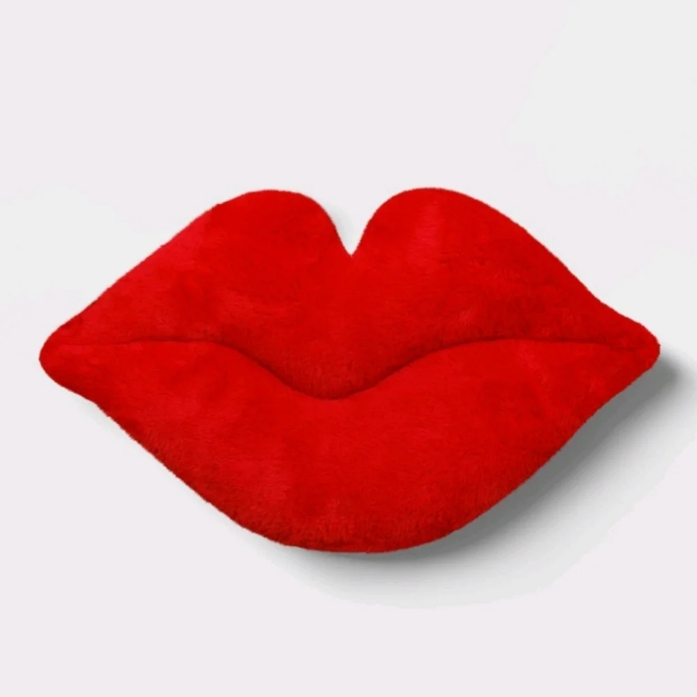 Plush Lip Shaped Toss Red -Room Essentials