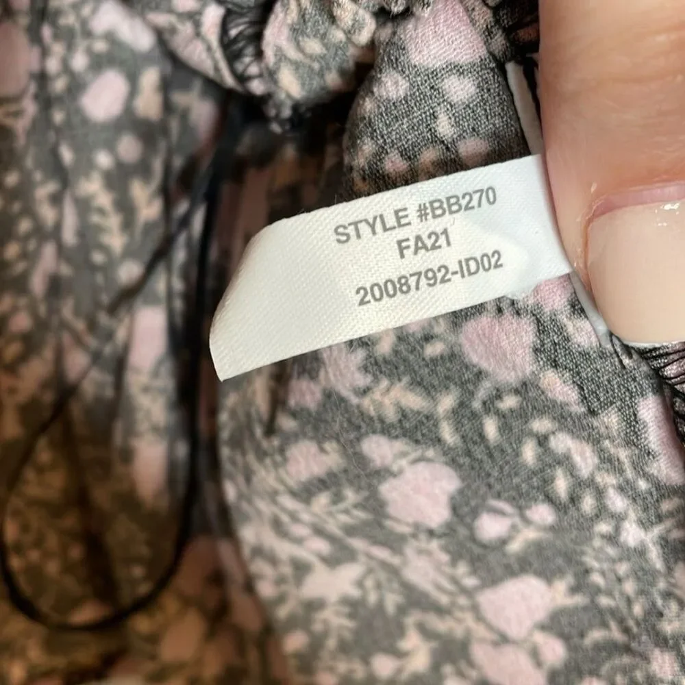 J. Crew Puff-sleeve drapey crepe top in fall garden floral Size Small