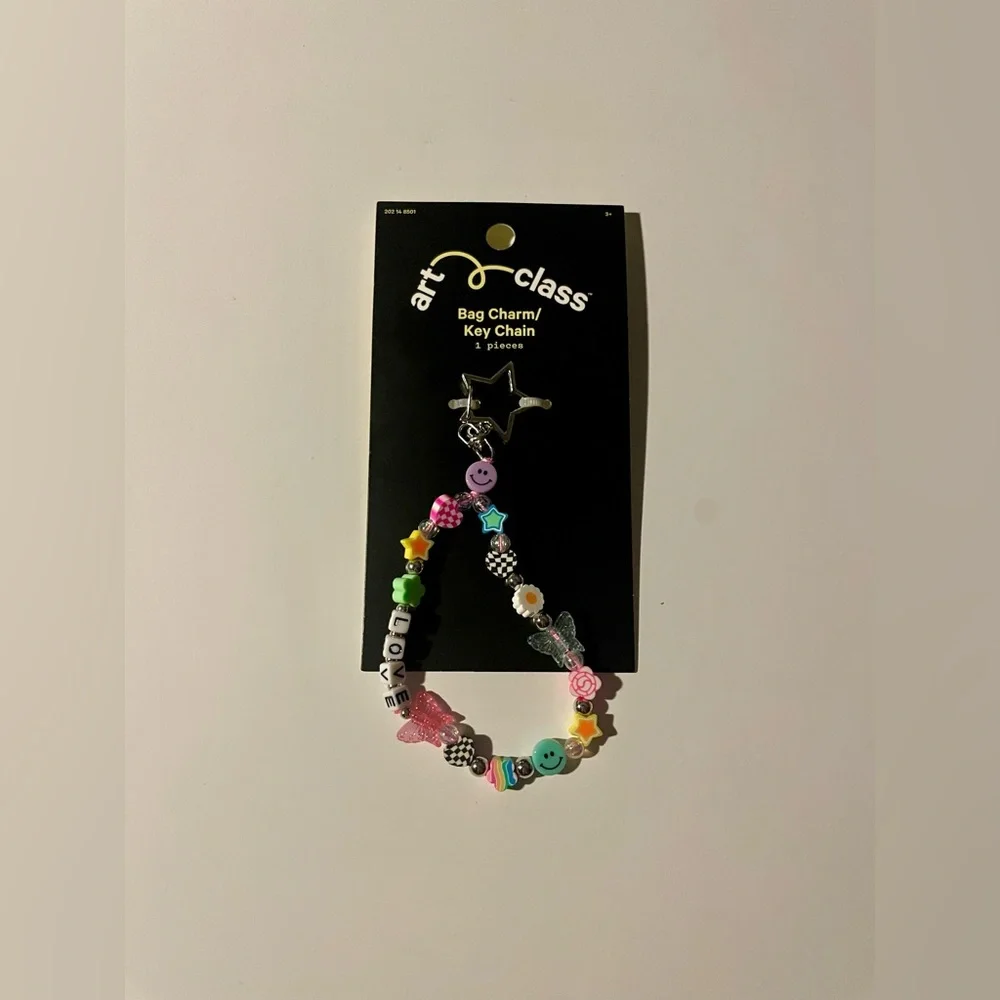 Art Class Beaded Bag Charm / Key Chain - Multicolor NWT Backpack Creative Color