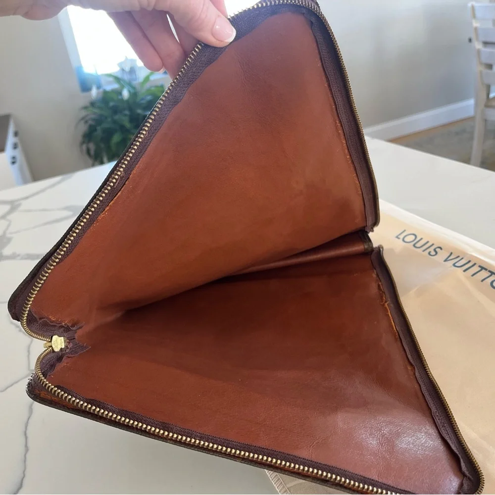 Louis Vuitton Laptop Sleeve Pouch Vintage 1982 Monogram Poche Document Portfolio