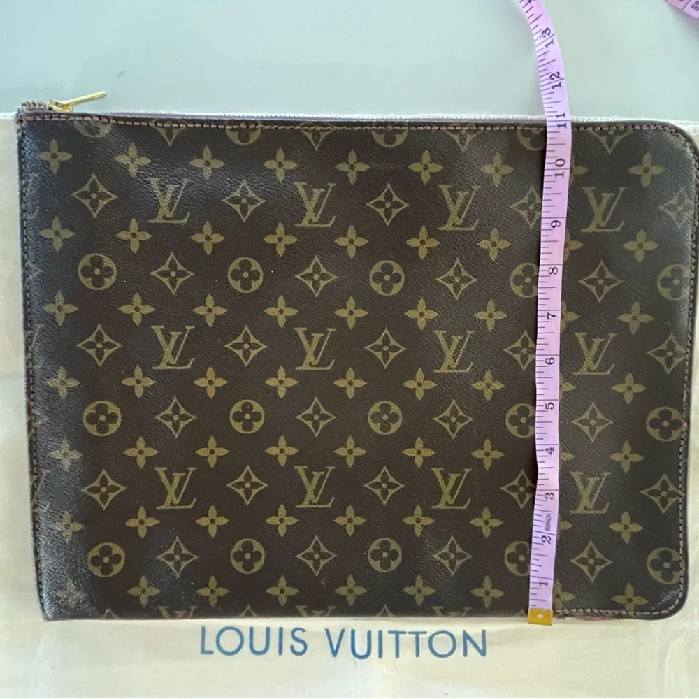 Louis Vuitton Laptop Sleeve Pouch Vintage 1982 Monogram Poche Document Portfolio