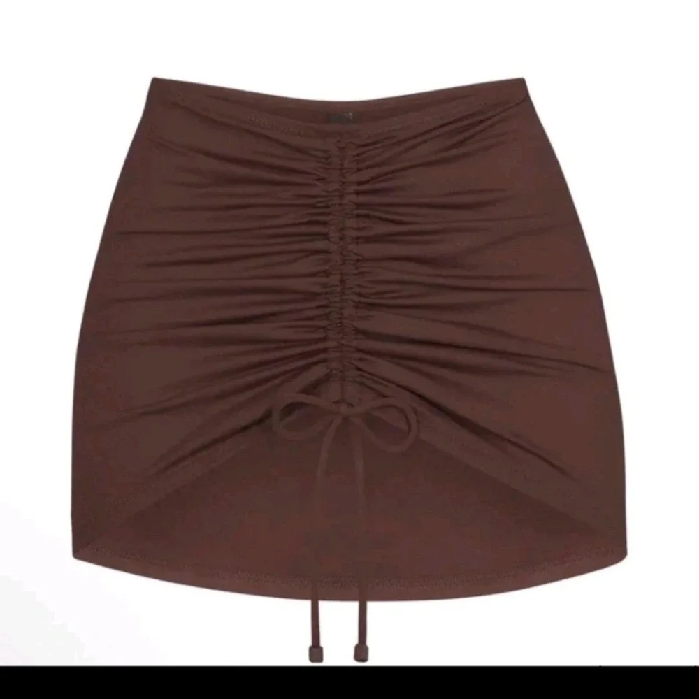 SKIMS Recycled Swim Ruched Mini Skirt Cocoa Brown 4X CU-SKT-2796 NWT