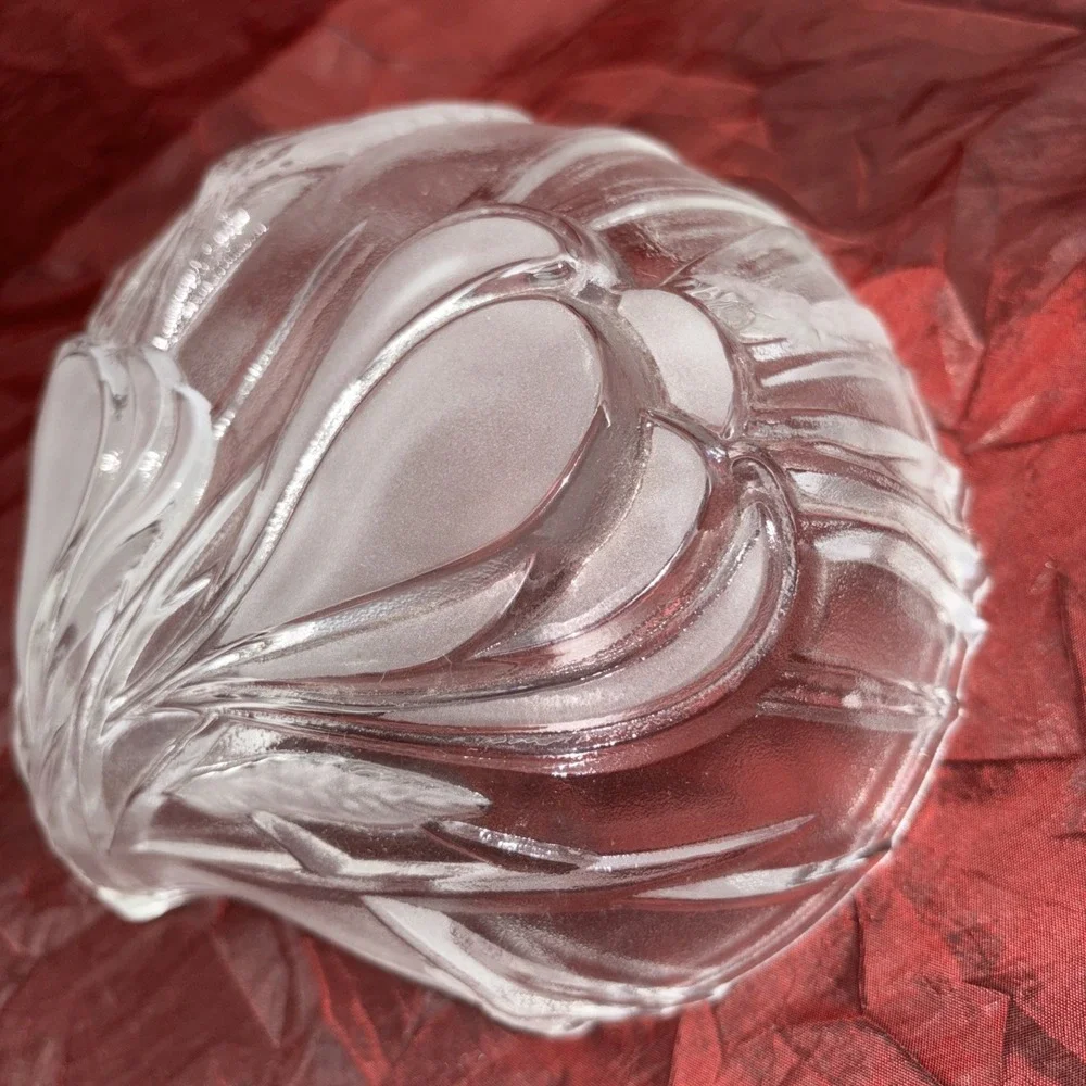 Vintage Walther Mikasa Crocus Flower Crystal Decorative Bowl Candy Dish Germany