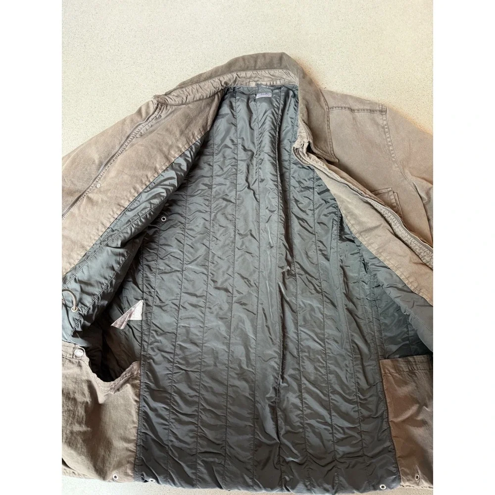 C.P. Company Men's 52 L Field Jacket Brown Italy Quilted Lined Utility Chore