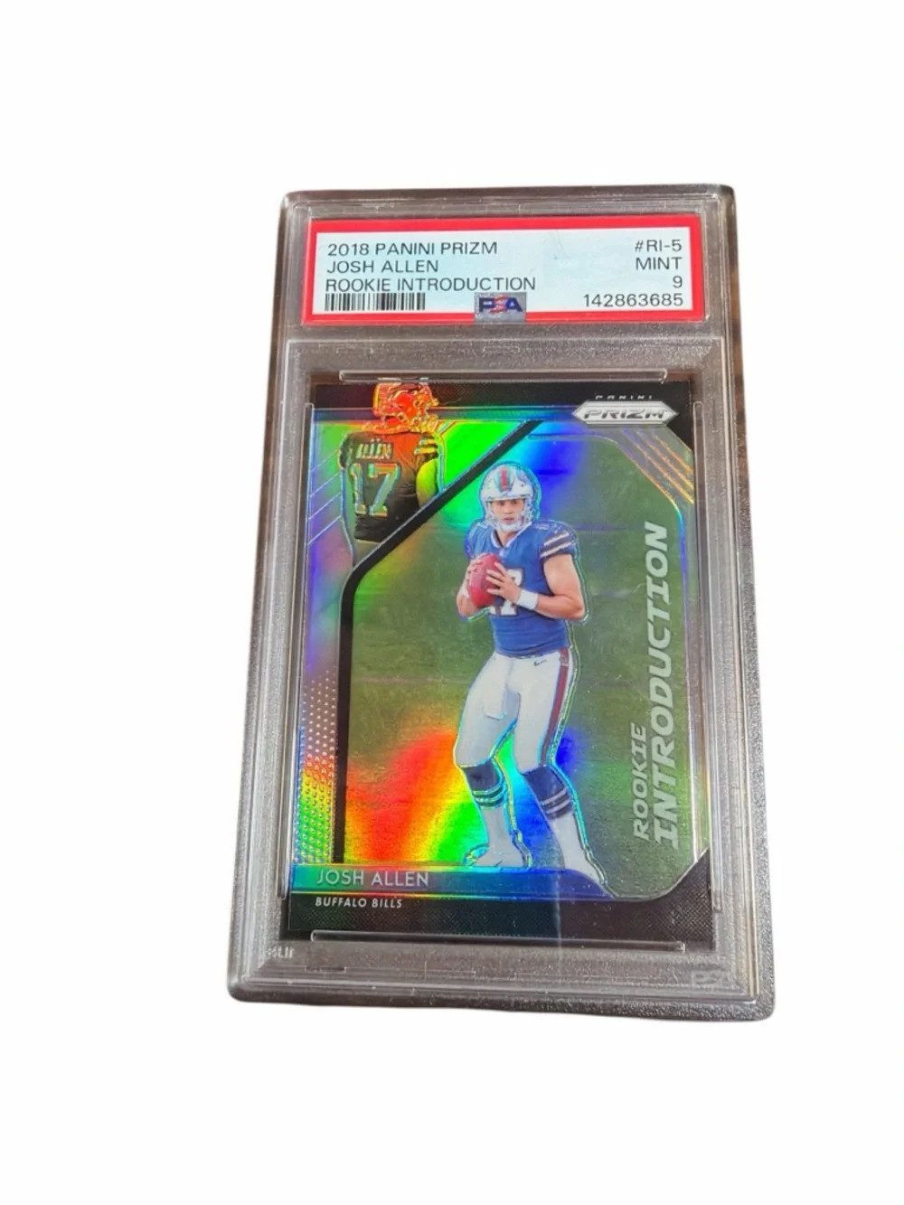 2018 Panini Prizm Josh Allen Rookie Introduction SILVER PRIZM #RI-5 PSA 9 MINT