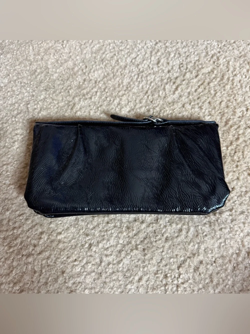 Hobo Wallet Patent Leather Black Wristlet