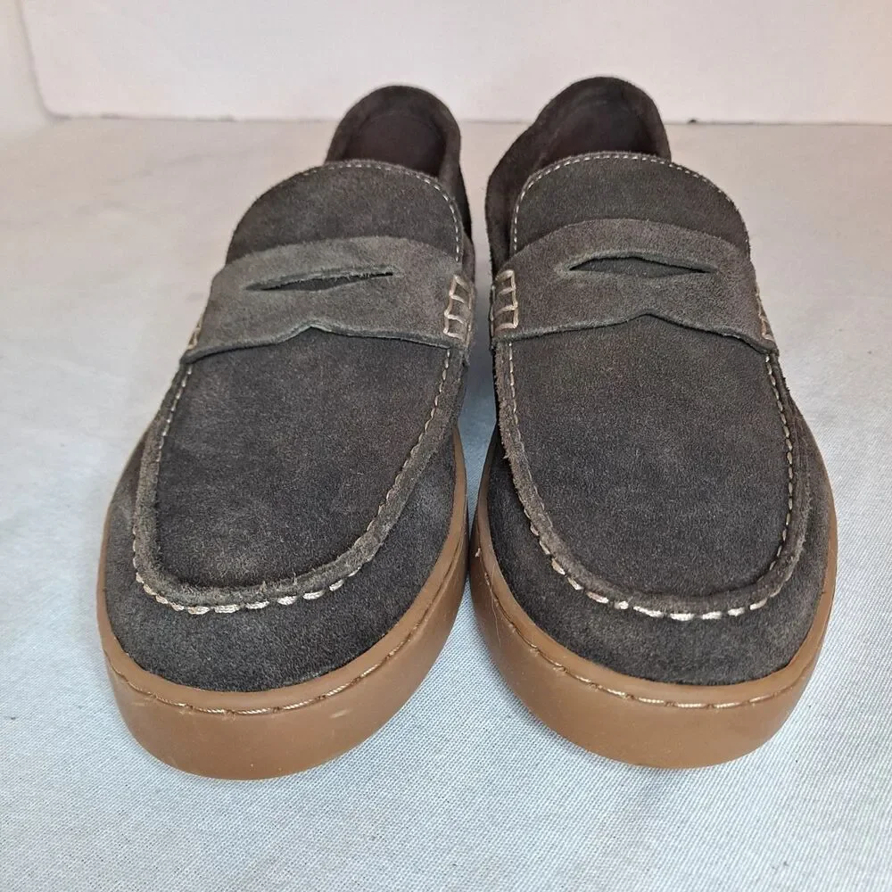 Dockers Mens 10M Vaughn Suede Leather Casual Slip-On Penny Loafer Shoe Brown