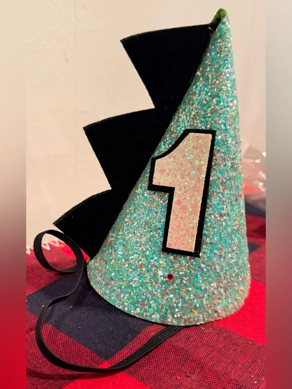 Glitter First Birthday dinosaur dragon Party Hat