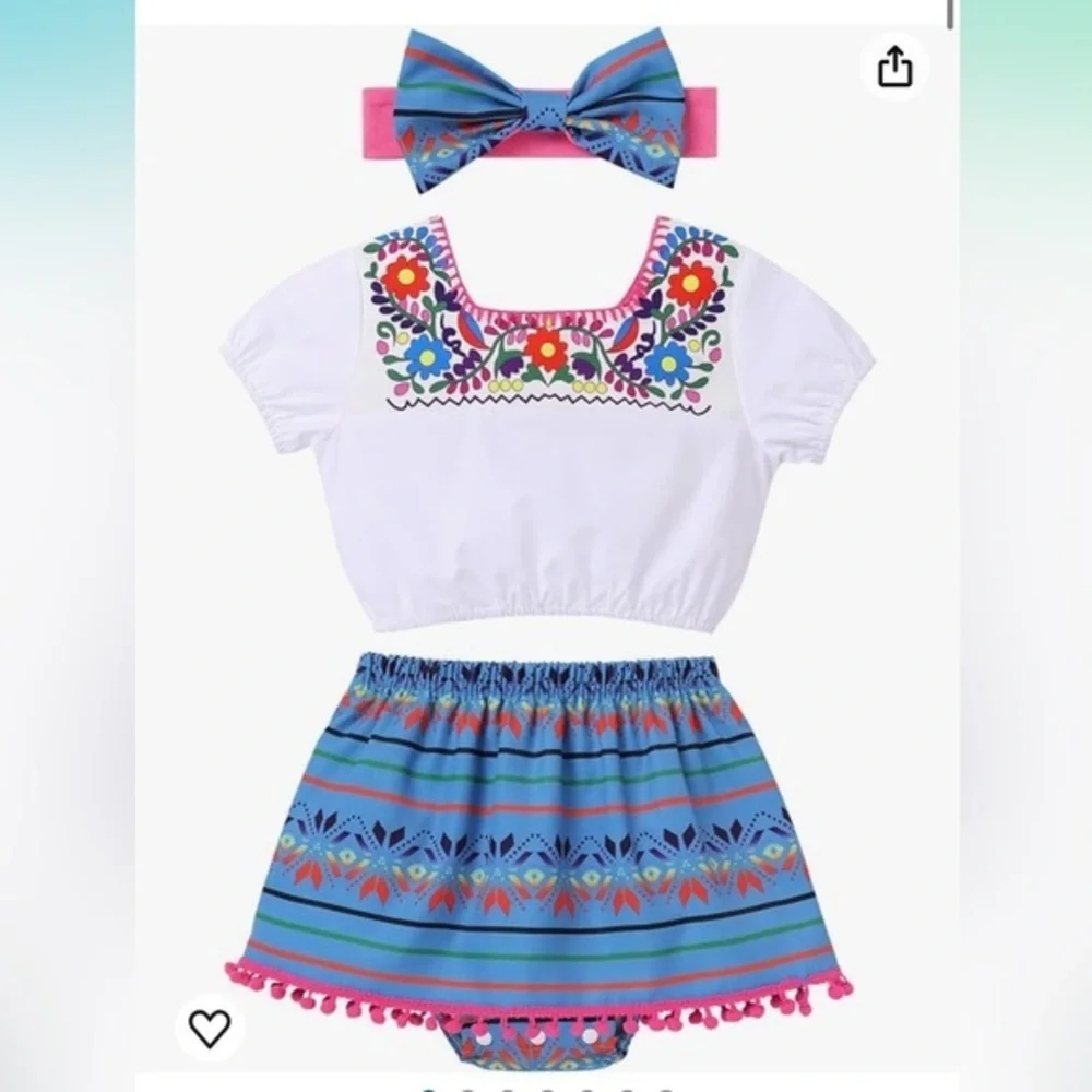 NEW WITH TAGS! 3 piece summer ruffle set Perfect for cinco de mayo, first fiesta