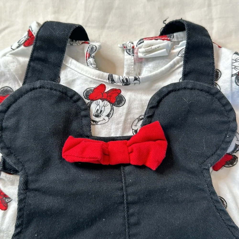 Disney Baby size 9 month bundle Pink Minnie Mouse Onesie, Winnie the Pooh outfit