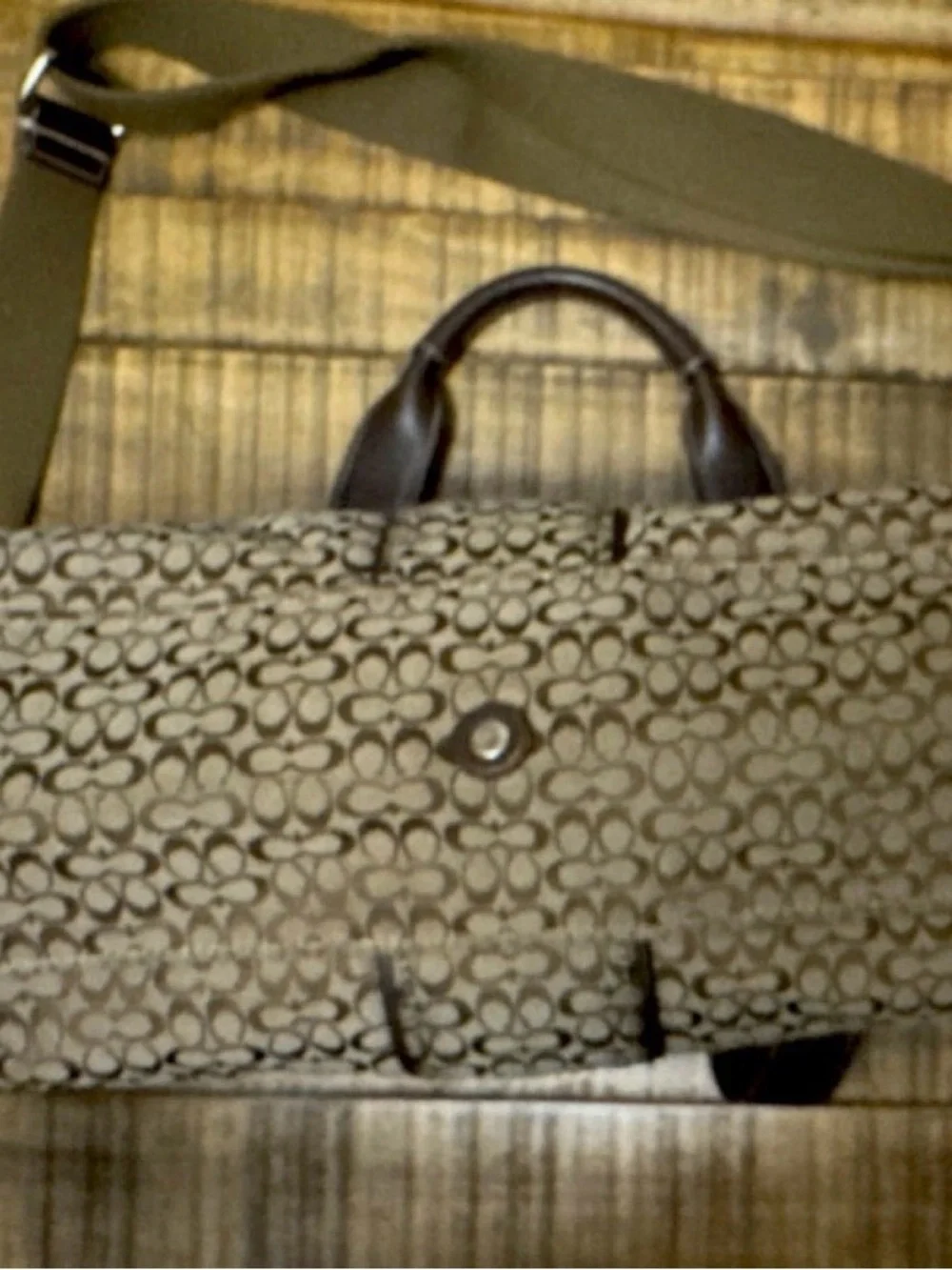Coach laptop top leather