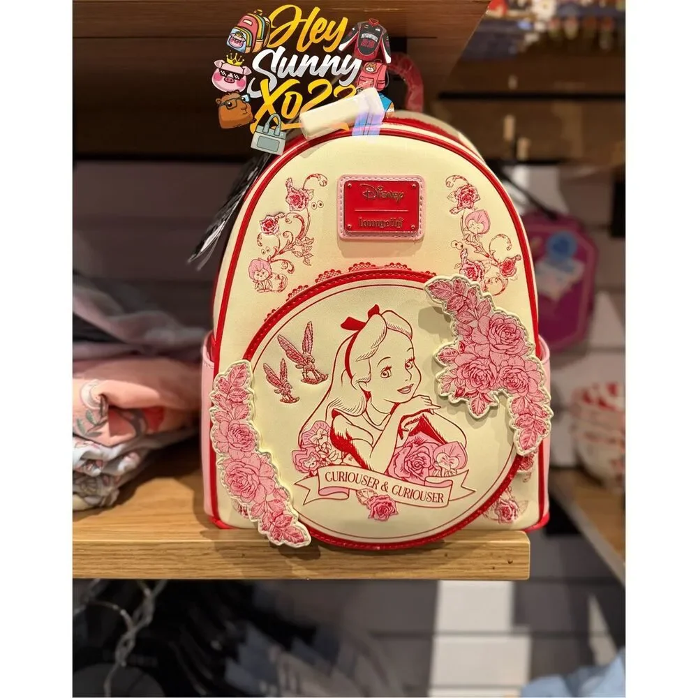 Loungefly Disney Alice in Wonderland Tonal Alice Floral Mini Backpack