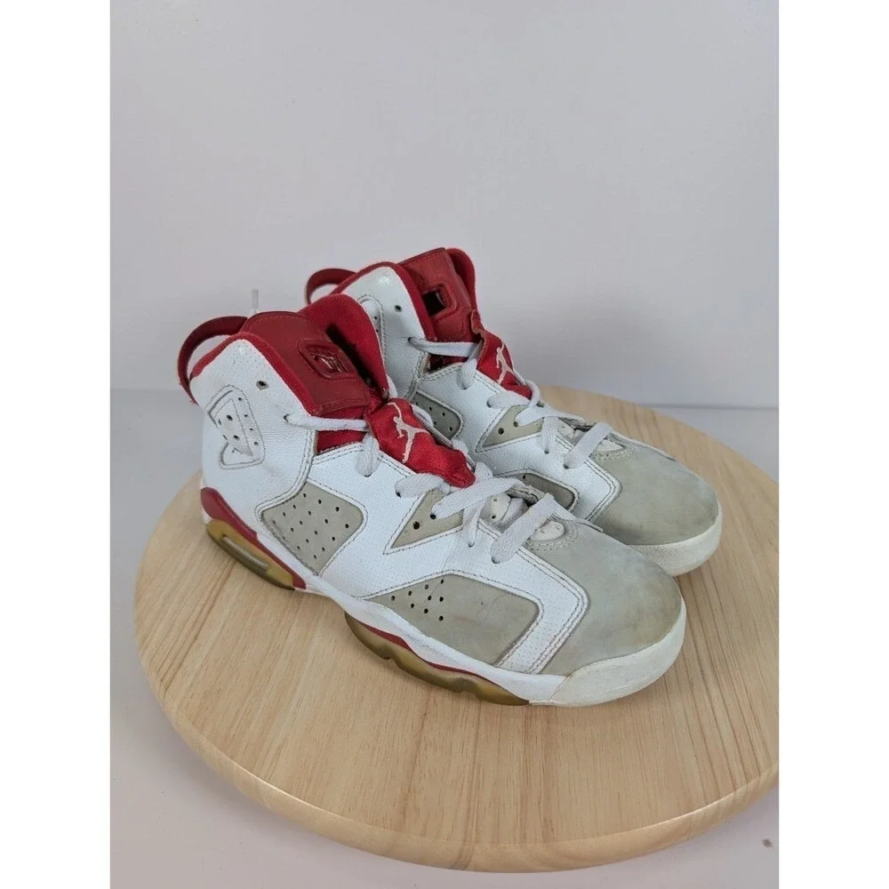 Nike Air Jordan 6 Retro Alternate Hare 6.5Y Youth Womens 8 White Red Sneakers