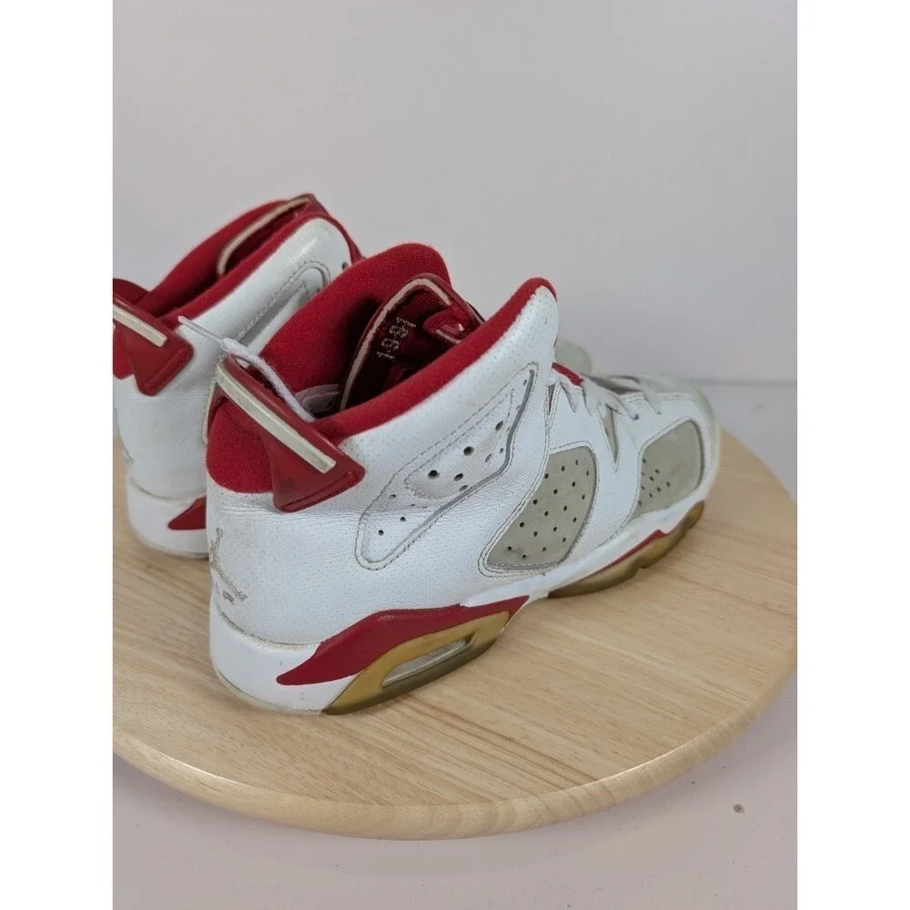 Nike Air Jordan 6 Retro Alternate Hare 6.5Y Youth Womens 8 White Red Sneakers