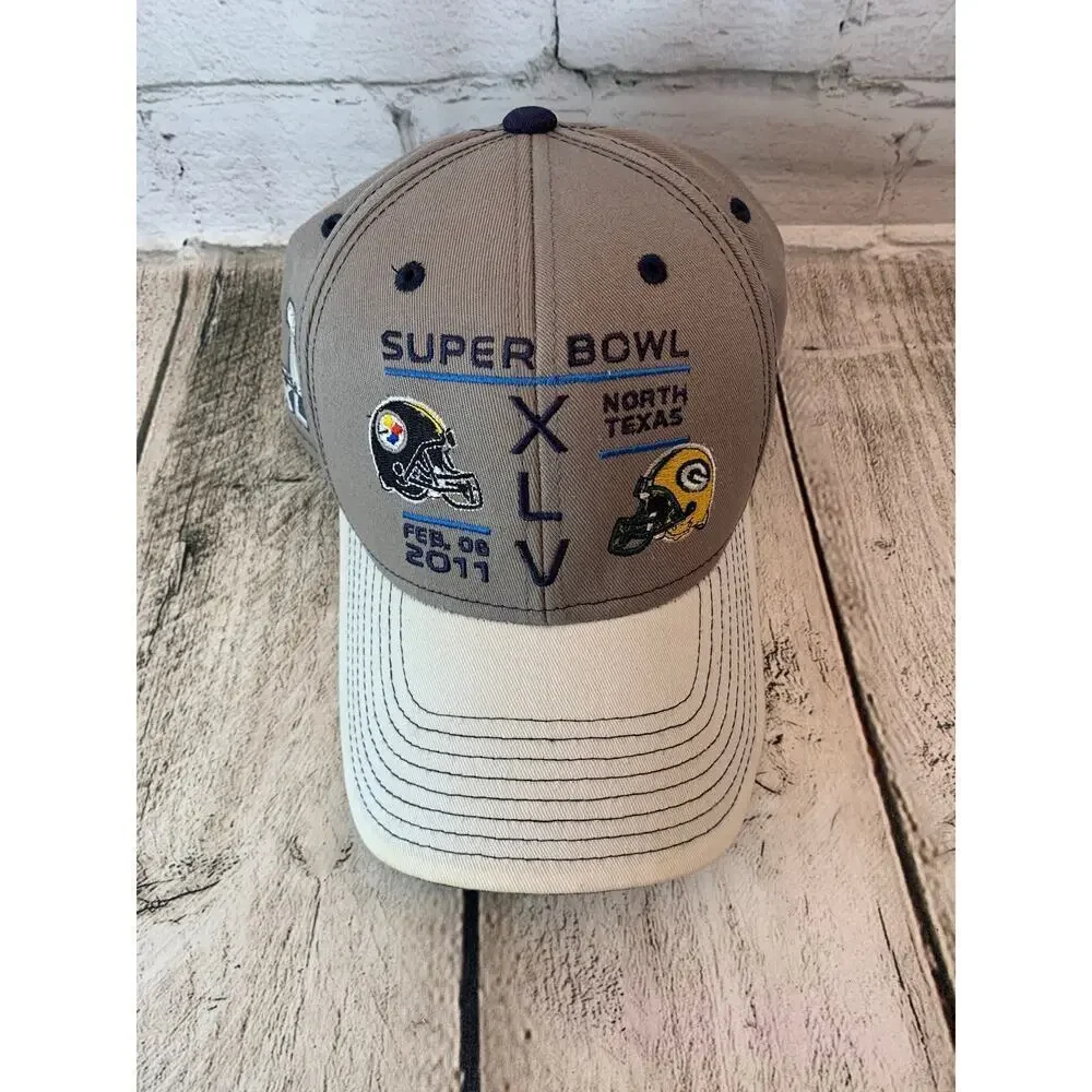 NFL Reebok Men’s Super Bowl XLV 2011 Steelers vs Packers Hat / OSFA