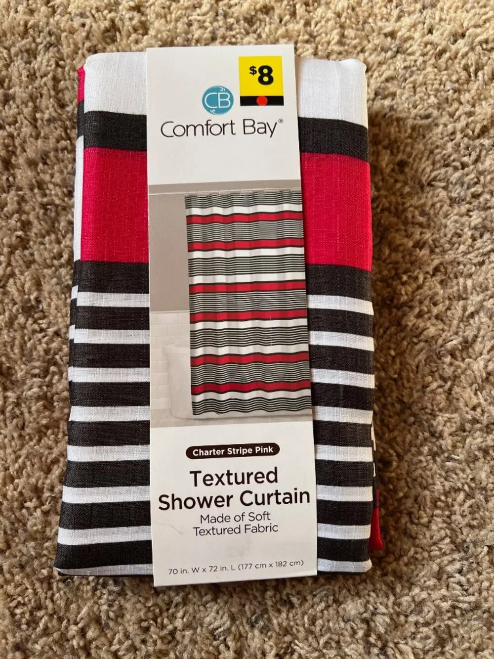 Comfort Bay Shower Curtain red and black New
