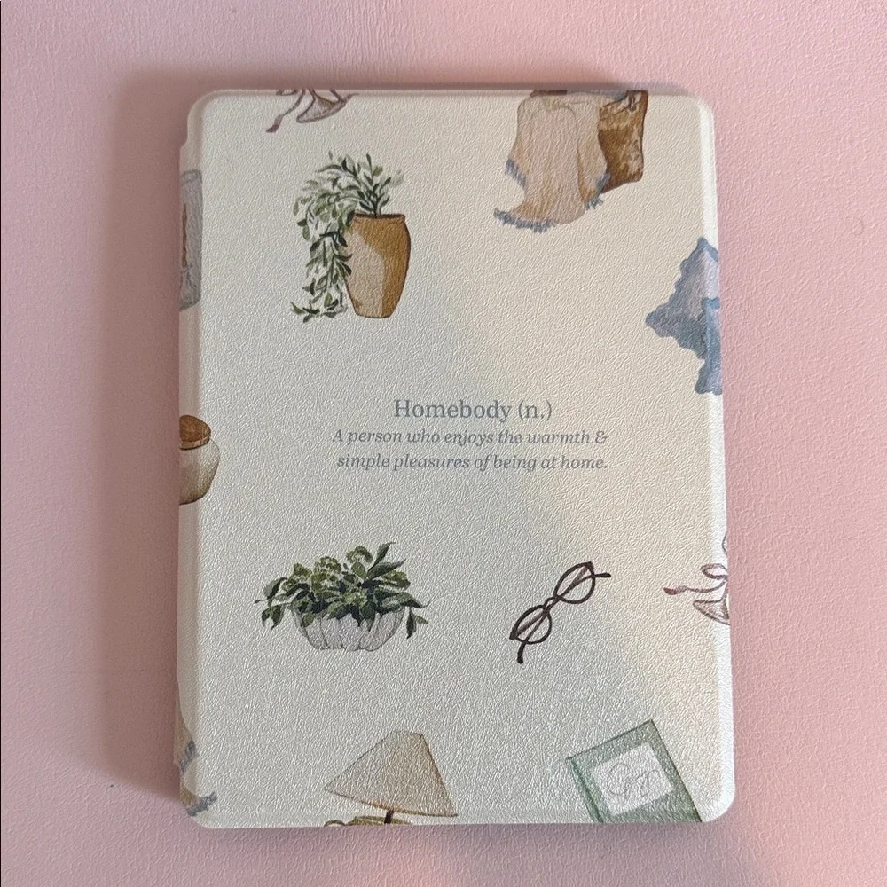 Homebody Decorative Tablet Case - Cream Illustrated Design
