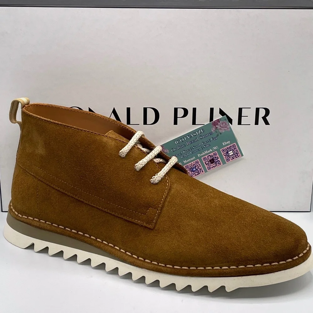 DONALD PLINER CHUCK 'MADE IN ITALY' COGNAC SUEDE LACE-UP BOOTS‎ (10)