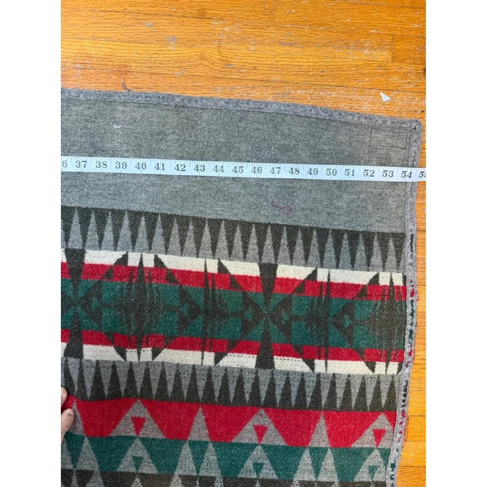 Vintage 15- 20s Cayuse Southwestern Aztec Geometric Wool Blanket 54x65‎ Throw